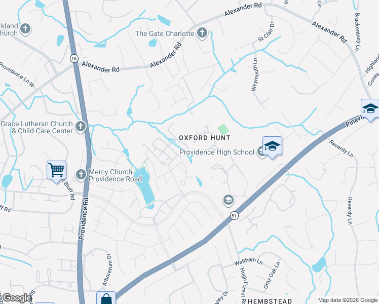 map of restaurants, bars, coffee shops, grocery stores, and more near 6708 Rothchild Drive in Charlotte