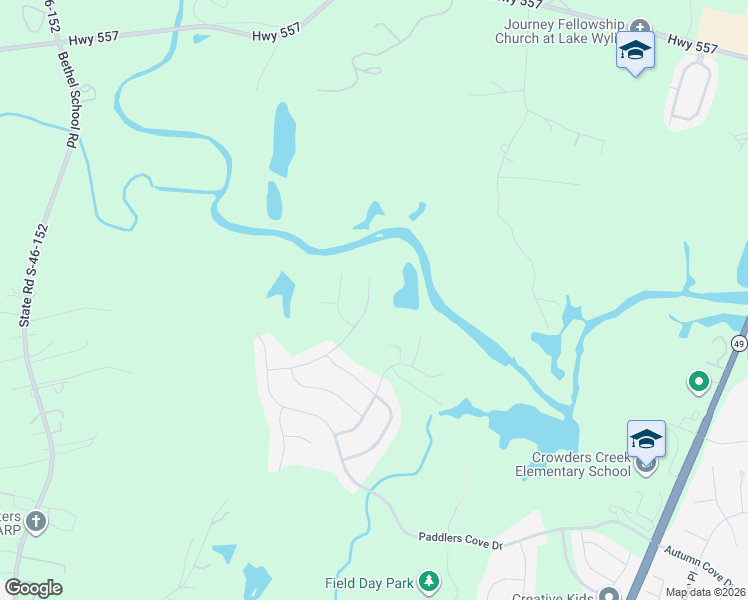 map of restaurants, bars, coffee shops, grocery stores, and more near 312-448 Glenn Brandon Road in Clover