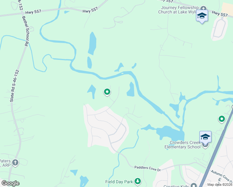 map of restaurants, bars, coffee shops, grocery stores, and more near 312-448 Glenn Brandon Road in Clover