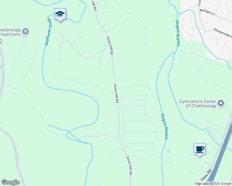 map of restaurants, bars, coffee shops, grocery stores, and more near State Route 2207 in Ooltewah
