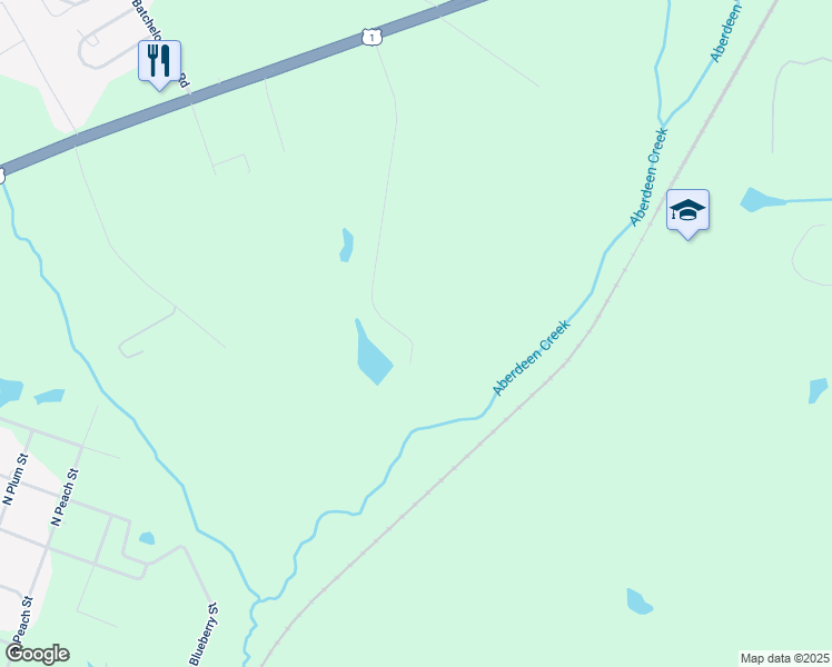 map of restaurants, bars, coffee shops, grocery stores, and more near 472 Rosy Road in Aberdeen