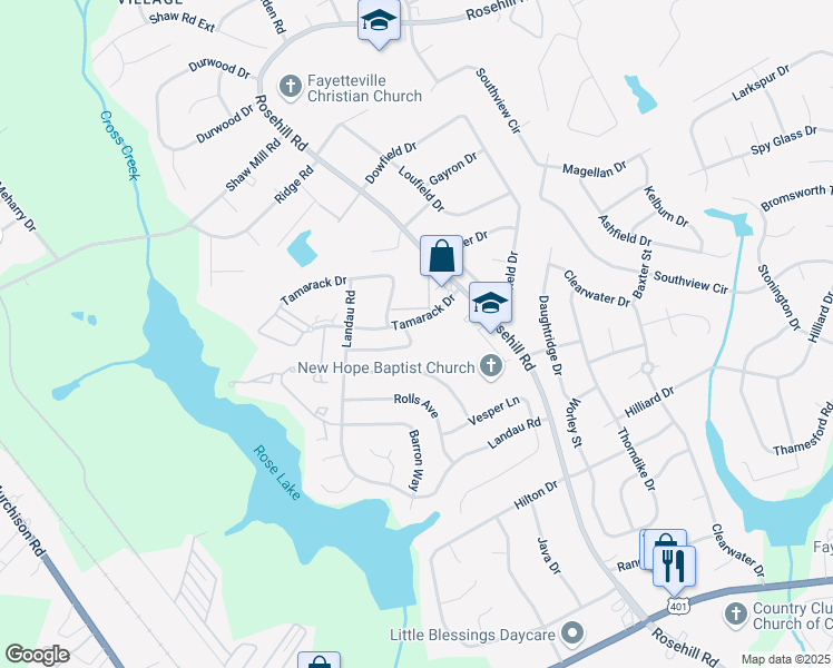 map of restaurants, bars, coffee shops, grocery stores, and more near 711 Hedgelawn Way in Fayetteville