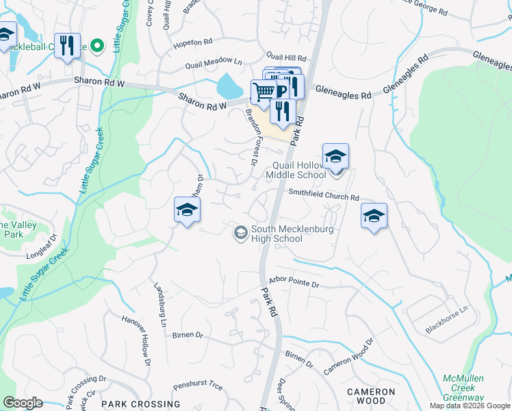 map of restaurants, bars, coffee shops, grocery stores, and more near in Charlotte