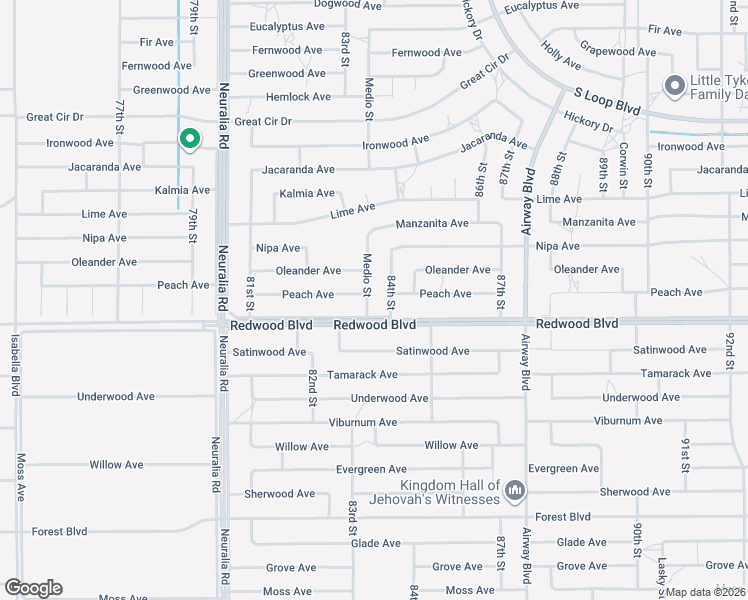 map of restaurants, bars, coffee shops, grocery stores, and more near 20024 Medio Street in California City