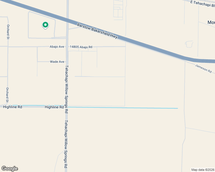 map of restaurants, bars, coffee shops, grocery stores, and more near Highline Road in Tehachapi