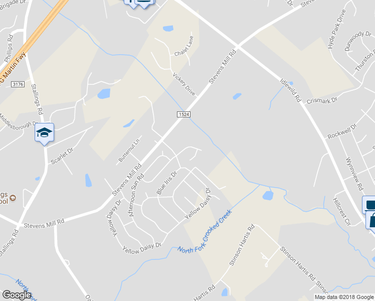 map of restaurants, bars, coffee shops, grocery stores, and more near 1216 Mountain Laurel Court in Matthews