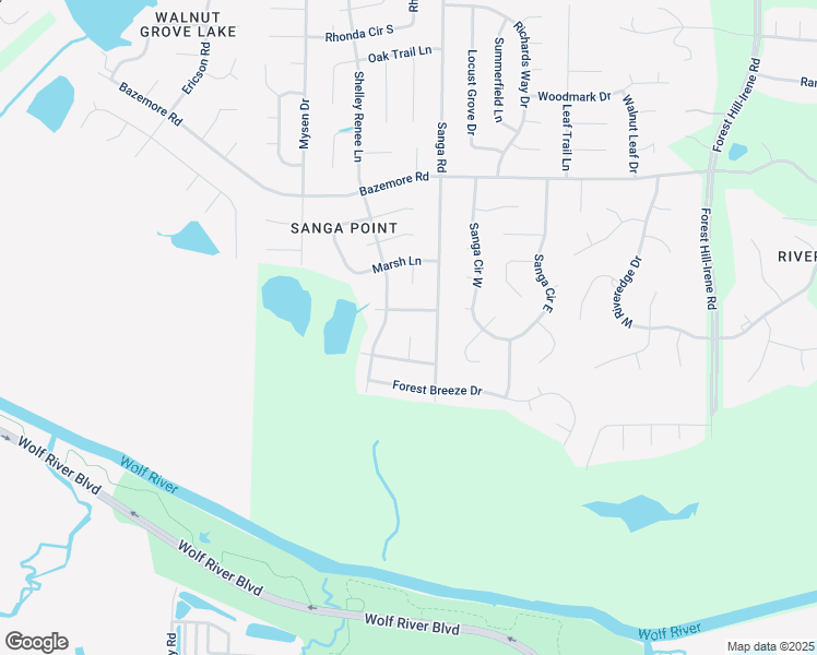 map of restaurants, bars, coffee shops, grocery stores, and more near 627 Old River Cove in Shelby County