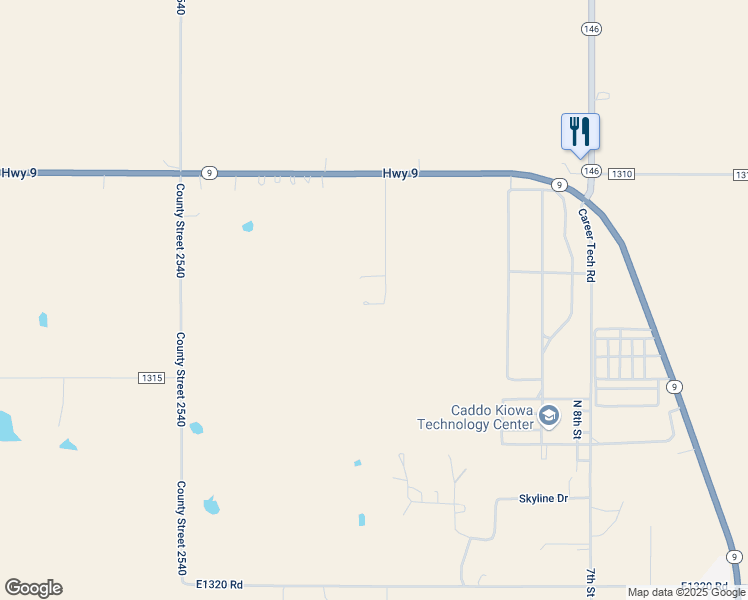 map of restaurants, bars, coffee shops, grocery stores, and more near 10101 Oklahoma 9 in Fort Cobb