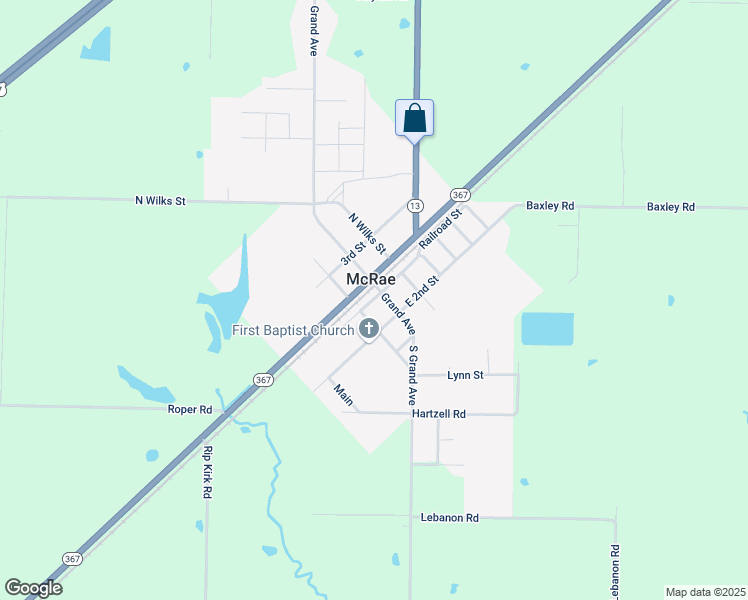 map of restaurants, bars, coffee shops, grocery stores, and more near in McRae