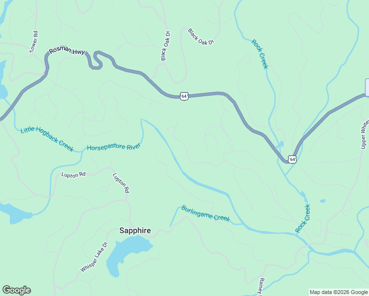 map of restaurants, bars, coffee shops, grocery stores, and more near 150 Rhododendron Run in Sapphire