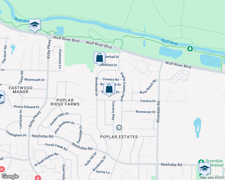 map of restaurants, bars, coffee shops, grocery stores, and more near 6987 Bent Creek Drive in Germantown
