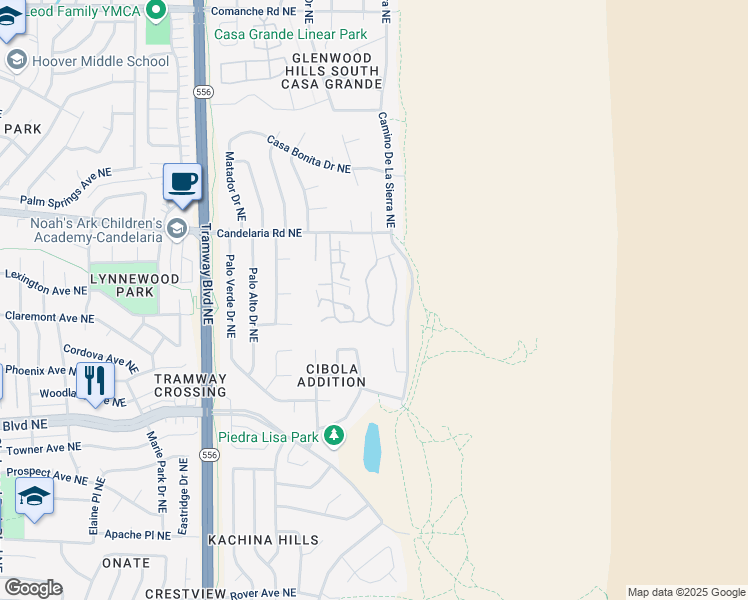 map of restaurants, bars, coffee shops, grocery stores, and more near 13227 Strada Tuscano Northeast in Albuquerque