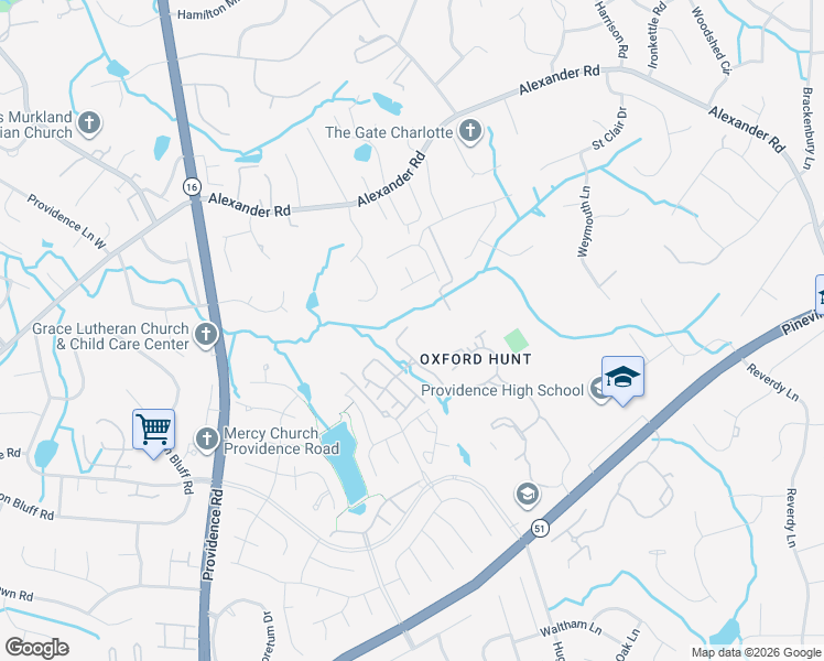map of restaurants, bars, coffee shops, grocery stores, and more near 6986 Rothchild Drive in Charlotte