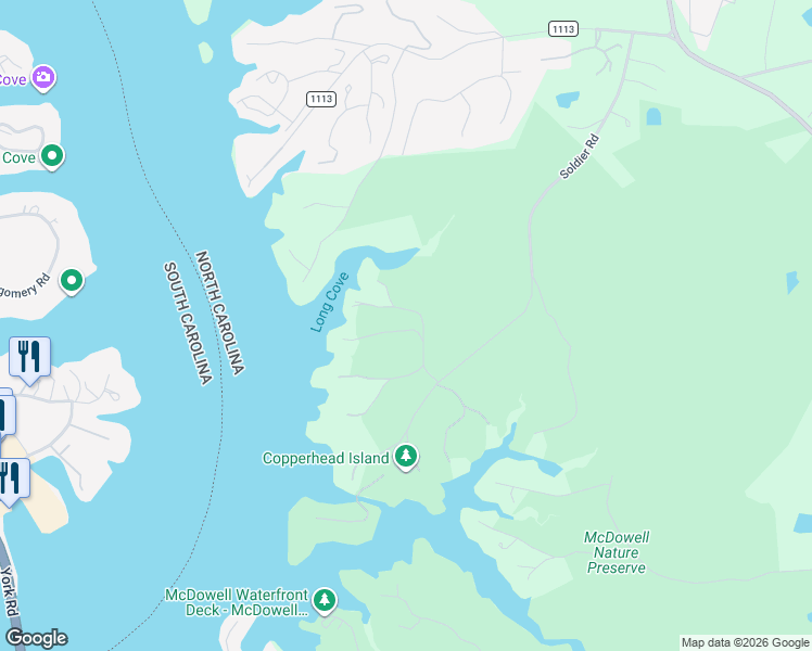 map of restaurants, bars, coffee shops, grocery stores, and more near 13492 Luray Avenue in Charlotte