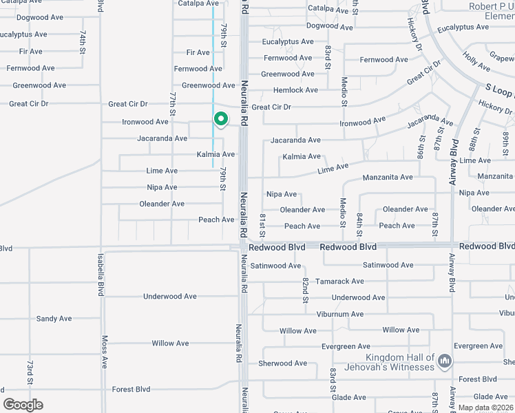 map of restaurants, bars, coffee shops, grocery stores, and more near 20125 81st Street in California City