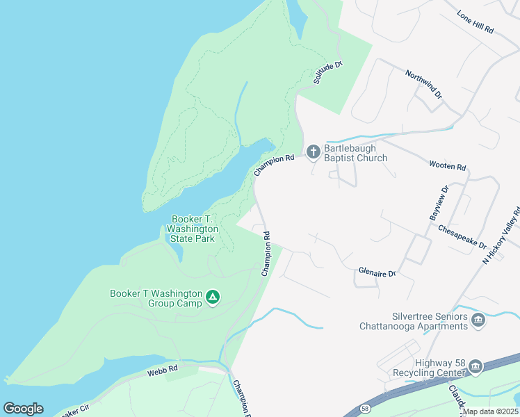 map of restaurants, bars, coffee shops, grocery stores, and more near 6003 Champion Road in Chattanooga