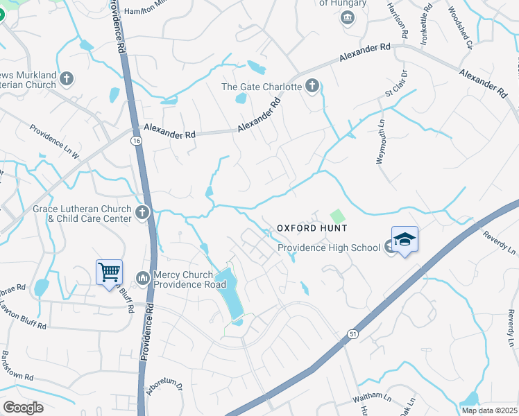 map of restaurants, bars, coffee shops, grocery stores, and more near 6941 Rothchild Drive in Charlotte