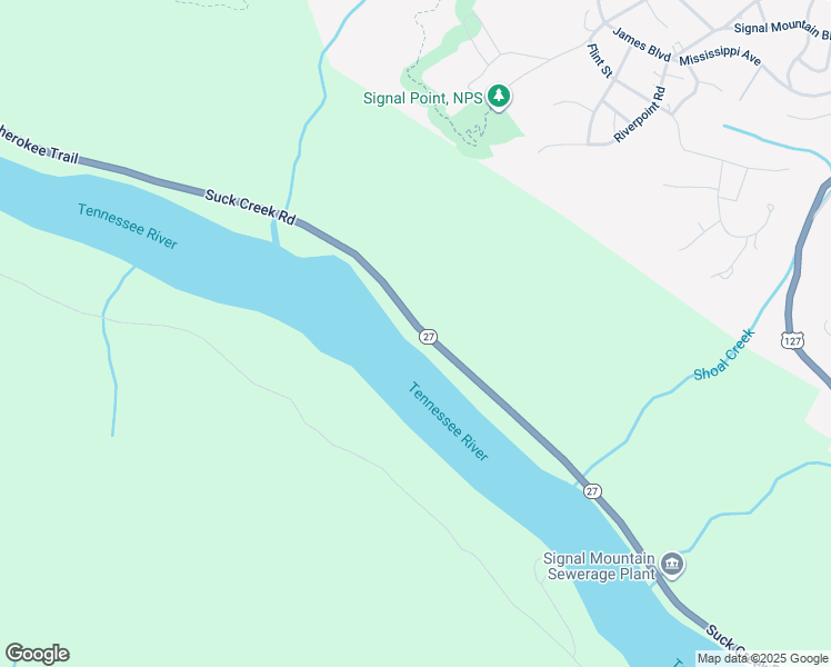 map of restaurants, bars, coffee shops, grocery stores, and more near 2102 Suck Creek Road in Chattanooga