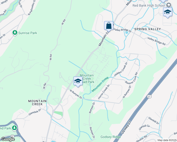 map of restaurants, bars, coffee shops, grocery stores, and more near 849 Wellstone Drive in Chattanooga