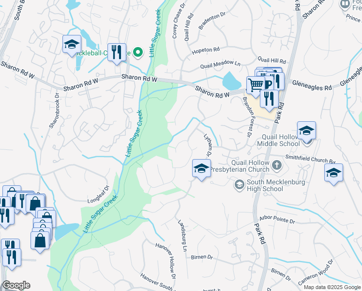 map of restaurants, bars, coffee shops, grocery stores, and more near 2430 Bergen Ct in Charlotte