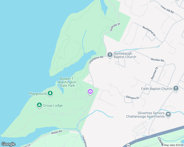 map of restaurants, bars, coffee shops, grocery stores, and more near 6003 Champion Road in Chattanooga