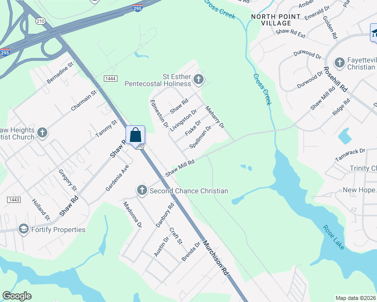 map of restaurants, bars, coffee shops, grocery stores, and more near 931 Spellman Drive in Fayetteville