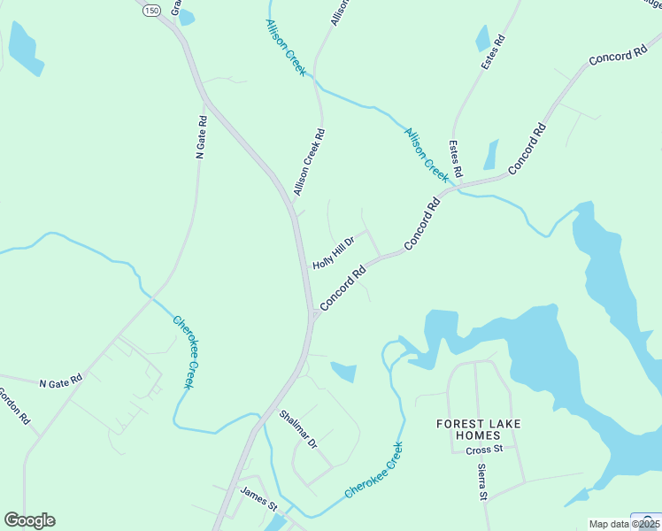map of restaurants, bars, coffee shops, grocery stores, and more near 116 Holly Hill Drive in Gaffney