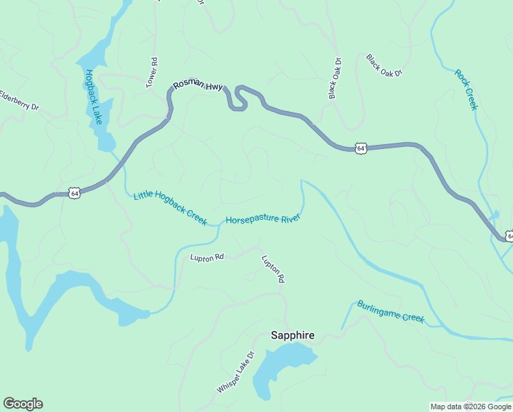 map of restaurants, bars, coffee shops, grocery stores, and more near 516 Narrows Road in Sapphire
