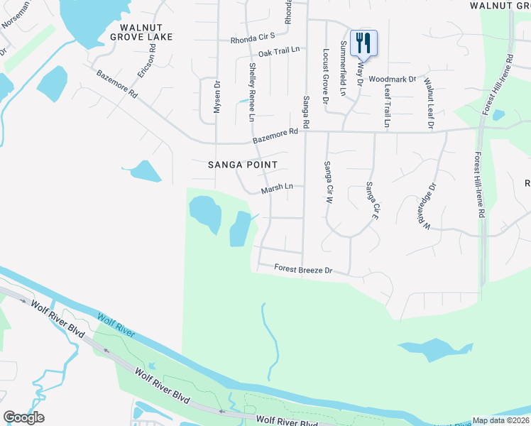 map of restaurants, bars, coffee shops, grocery stores, and more near 8676 Old Post Road in Shelby County