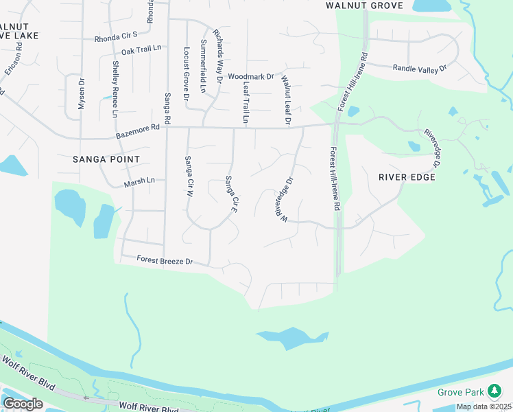 map of restaurants, bars, coffee shops, grocery stores, and more near 8901 Forest Ridge Cove in Shelby County