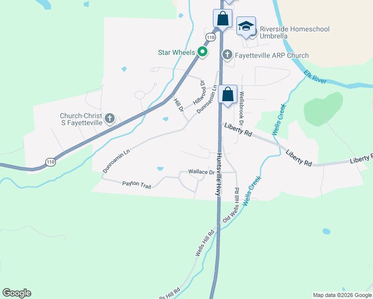 map of restaurants, bars, coffee shops, grocery stores, and more near 138 Riley Circle in Fayetteville