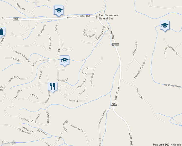 map of restaurants, bars, coffee shops, grocery stores, and more near 8014 Fatherson Circle in Ooltewah