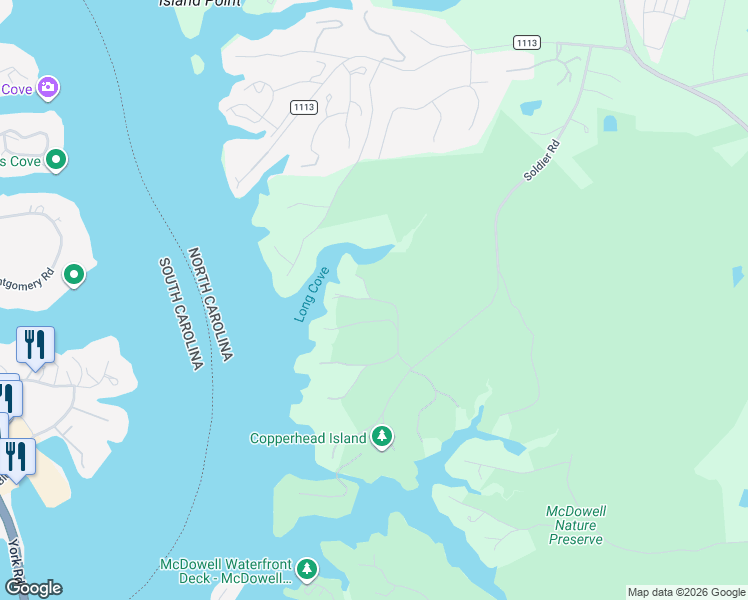map of restaurants, bars, coffee shops, grocery stores, and more near 13492 Luray Avenue in Charlotte