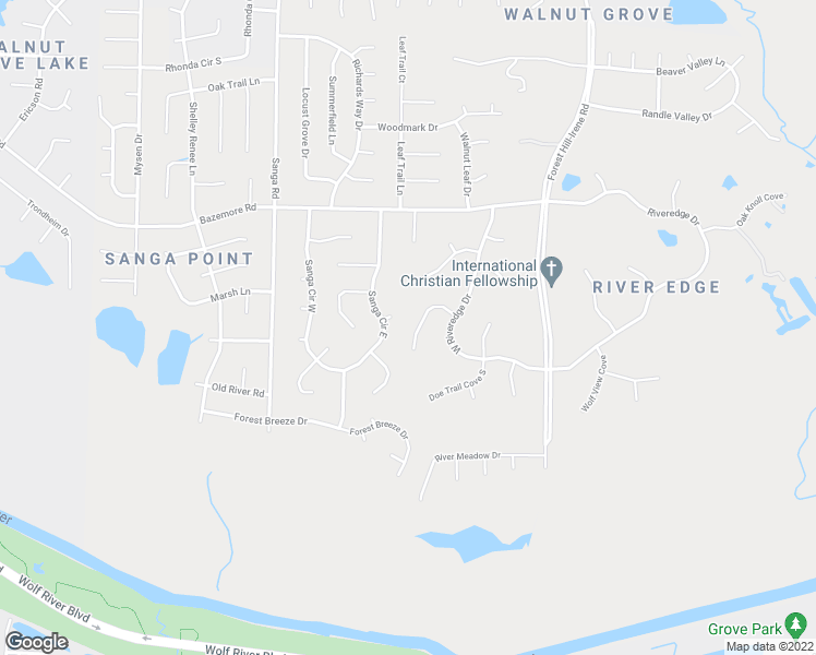 map of restaurants, bars, coffee shops, grocery stores, and more near 8902 Forest Ridge Cove in Shelby County