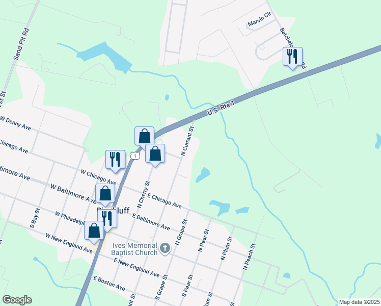 map of restaurants, bars, coffee shops, grocery stores, and more near in Vass