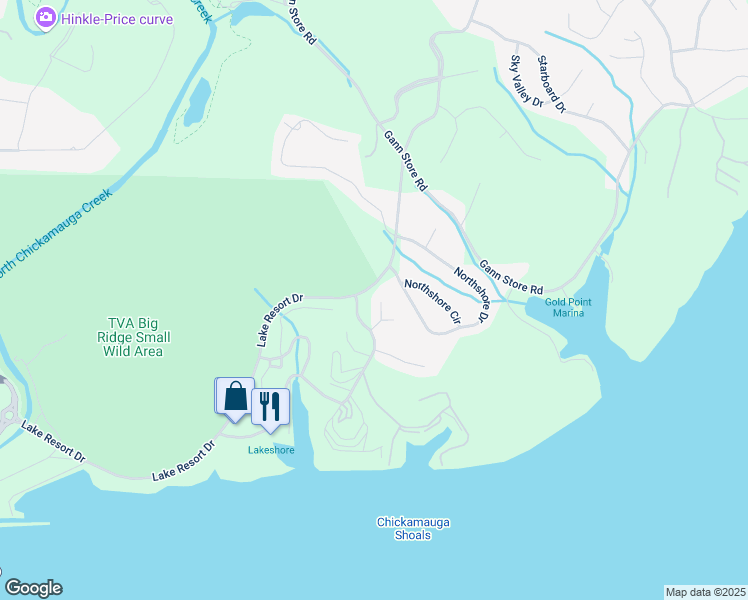 map of restaurants, bars, coffee shops, grocery stores, and more near 5711 Queen Mary Lane in Chattanooga