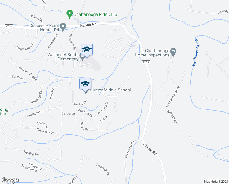 map of restaurants, bars, coffee shops, grocery stores, and more near 8170 Fatherson Circle in Ooltewah