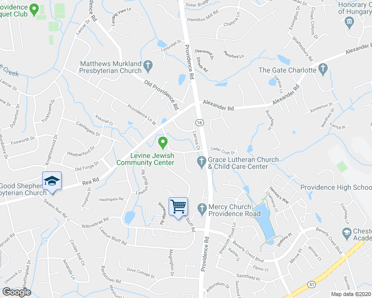 map of restaurants, bars, coffee shops, grocery stores, and more near 6216 Cedar Croft Drive in Charlotte