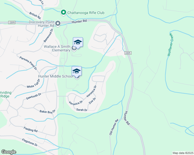 map of restaurants, bars, coffee shops, grocery stores, and more near 8014 Fatherson Circle in Ooltewah