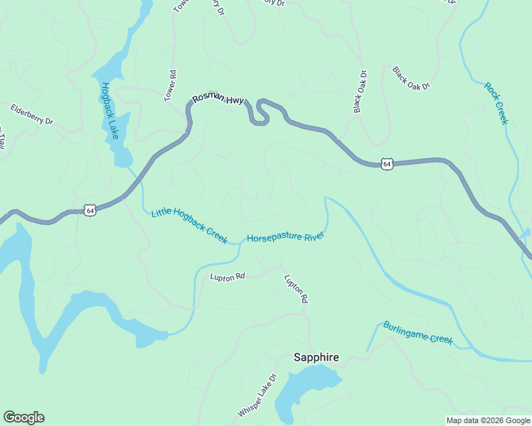 map of restaurants, bars, coffee shops, grocery stores, and more near 516 Narrows Road in Sapphire