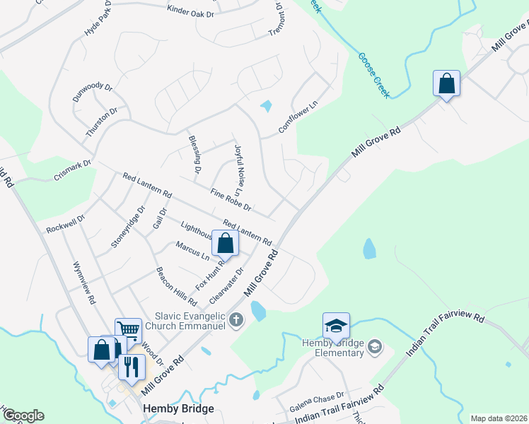 map of restaurants, bars, coffee shops, grocery stores, and more near 1007 Bowen Court in Indian Trail
