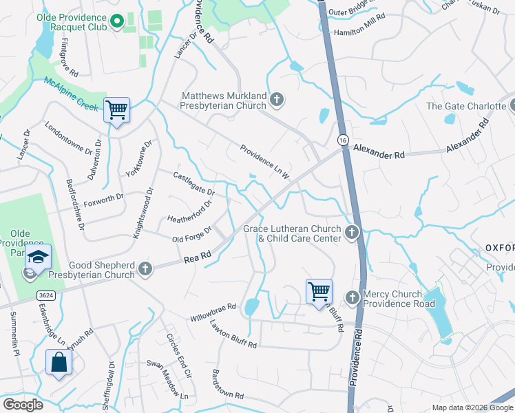 map of restaurants, bars, coffee shops, grocery stores, and more near in Charlotte