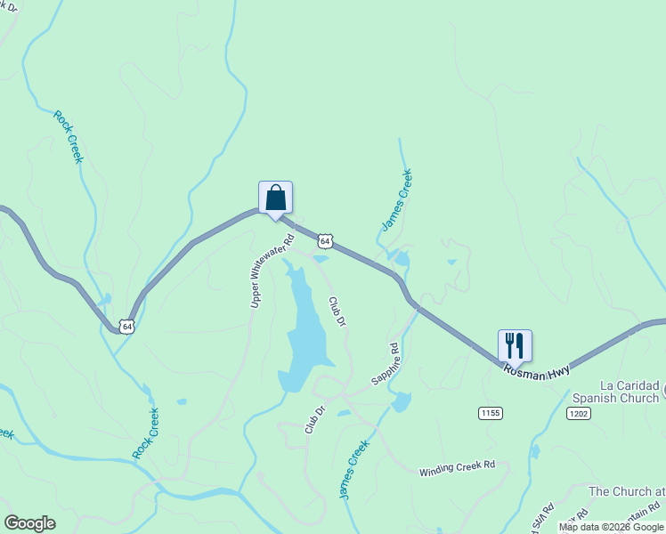 map of restaurants, bars, coffee shops, grocery stores, and more near 150 Club Dr in Sapphire