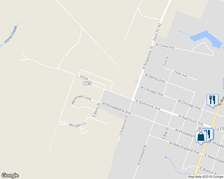 map of restaurants, bars, coffee shops, grocery stores, and more near 765 West Baltimore Avenue in Pinebluff