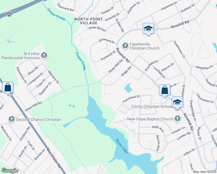 map of restaurants, bars, coffee shops, grocery stores, and more near in Fayetteville