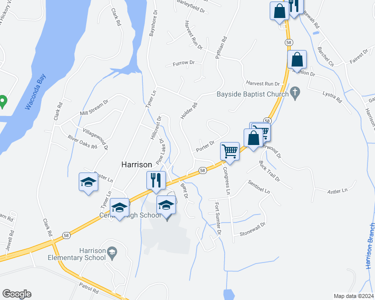 map of restaurants, bars, coffee shops, grocery stores, and more near 6738 Holder Road in Harrison
