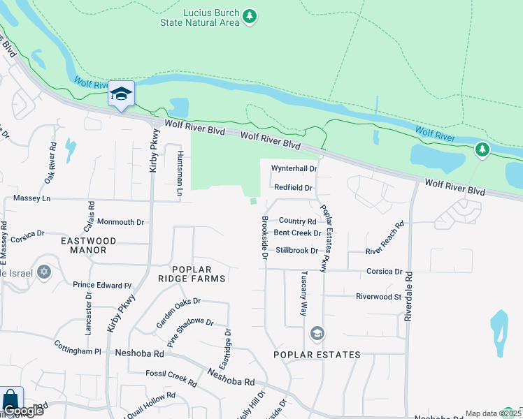 map of restaurants, bars, coffee shops, grocery stores, and more near 1251 Brookside Drive in Germantown