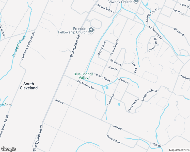 map of restaurants, bars, coffee shops, grocery stores, and more near 188 Brown Road Southeast in Cleveland