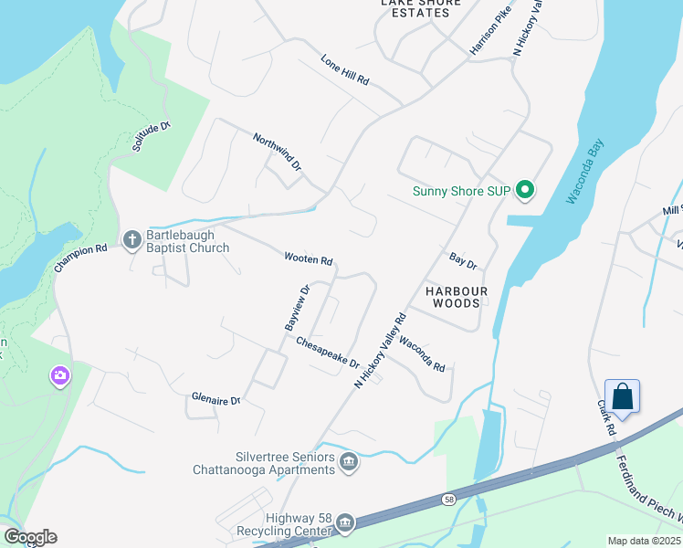 map of restaurants, bars, coffee shops, grocery stores, and more near 8942 Drake Parkway Road in Chattanooga