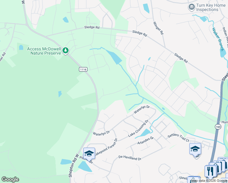 map of restaurants, bars, coffee shops, grocery stores, and more near in Charlotte